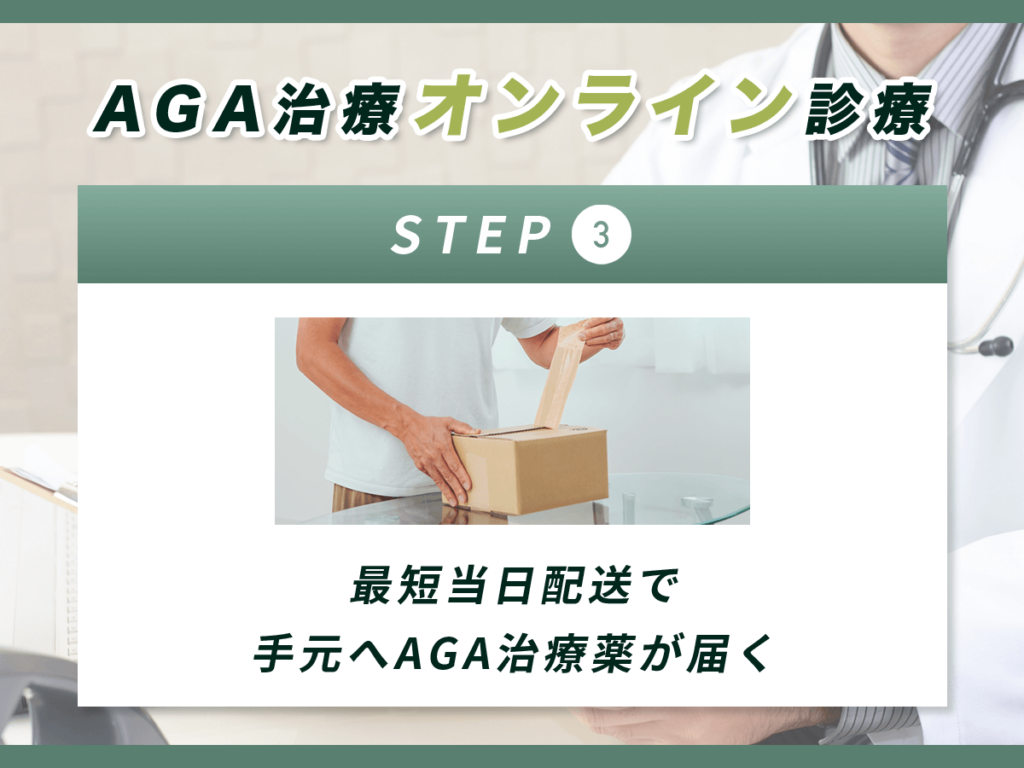 最短当日配送で手元へAGA治療薬が届く
